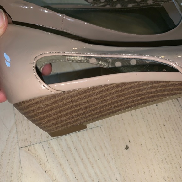 Nude Small Peep Toe Wedges - Picture 4 of 4